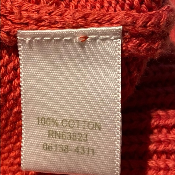 CJ Banks short sleeved pullover sweater, orange and white, 1X - Picture 8 of 13